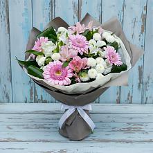 Букет цветов из:  Герберы, Альстромерии и Хризантемы в Абатское