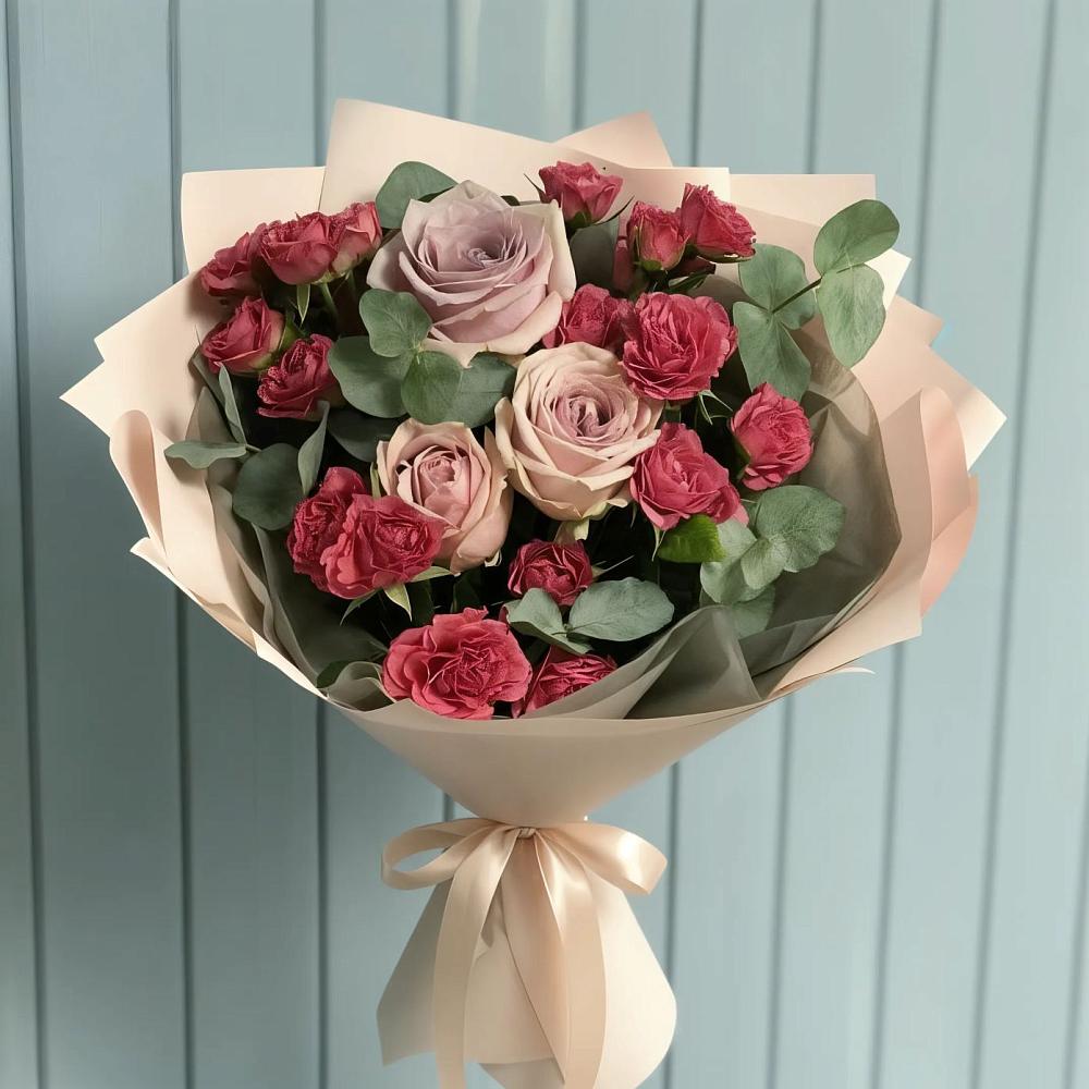 Букет цветов из: Гвоздики и Розы в Абатское