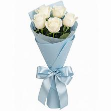 Букет 5 Белых роз Проуд в Абатское