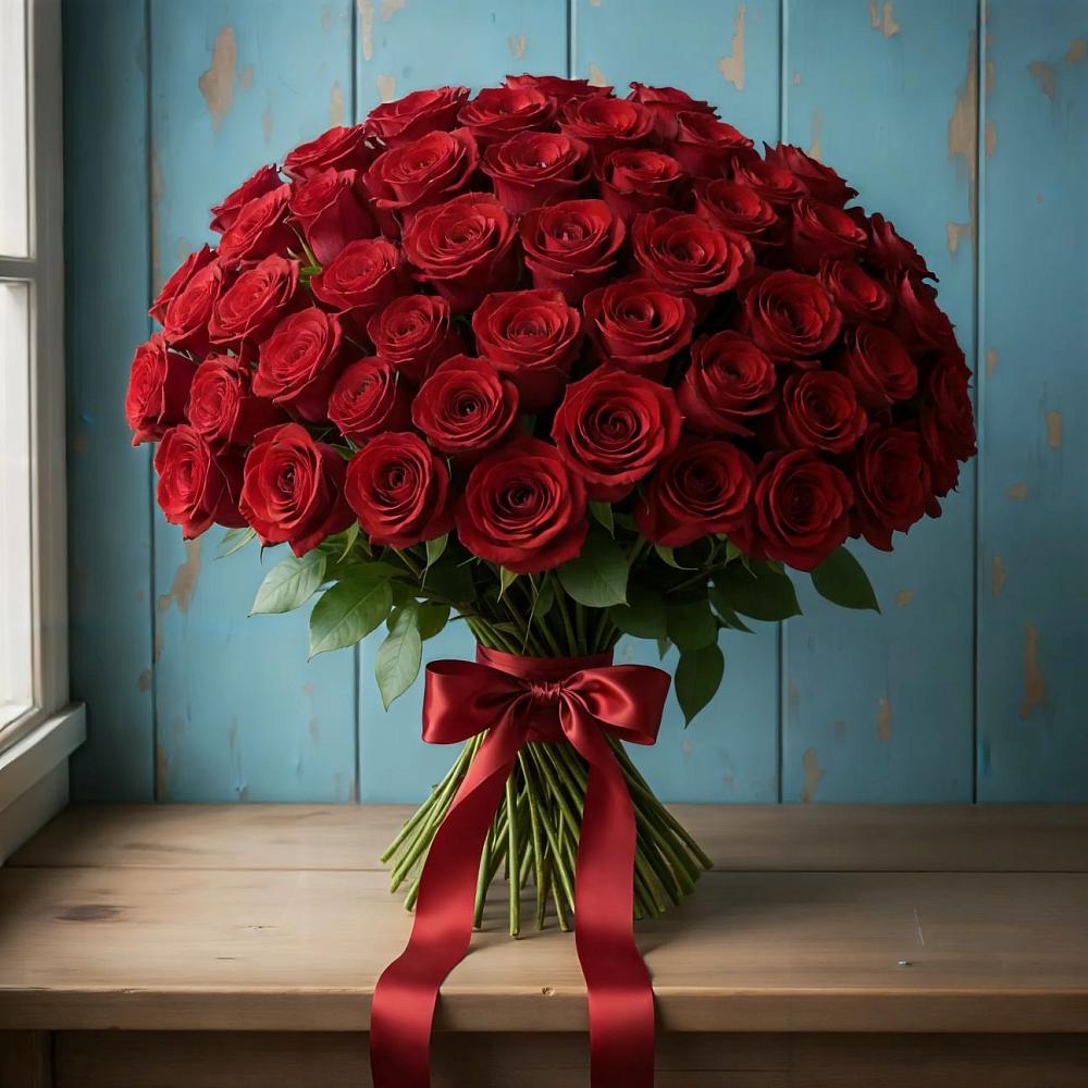 Букет Красные розы Блэк Меджик в Абатское