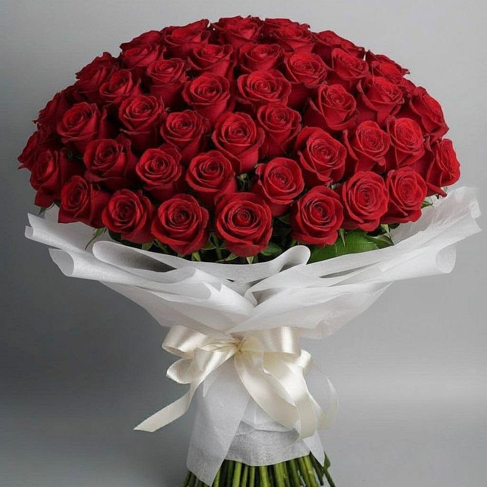 Букет 101 Красная роза Блэк Мэджик в Абатское