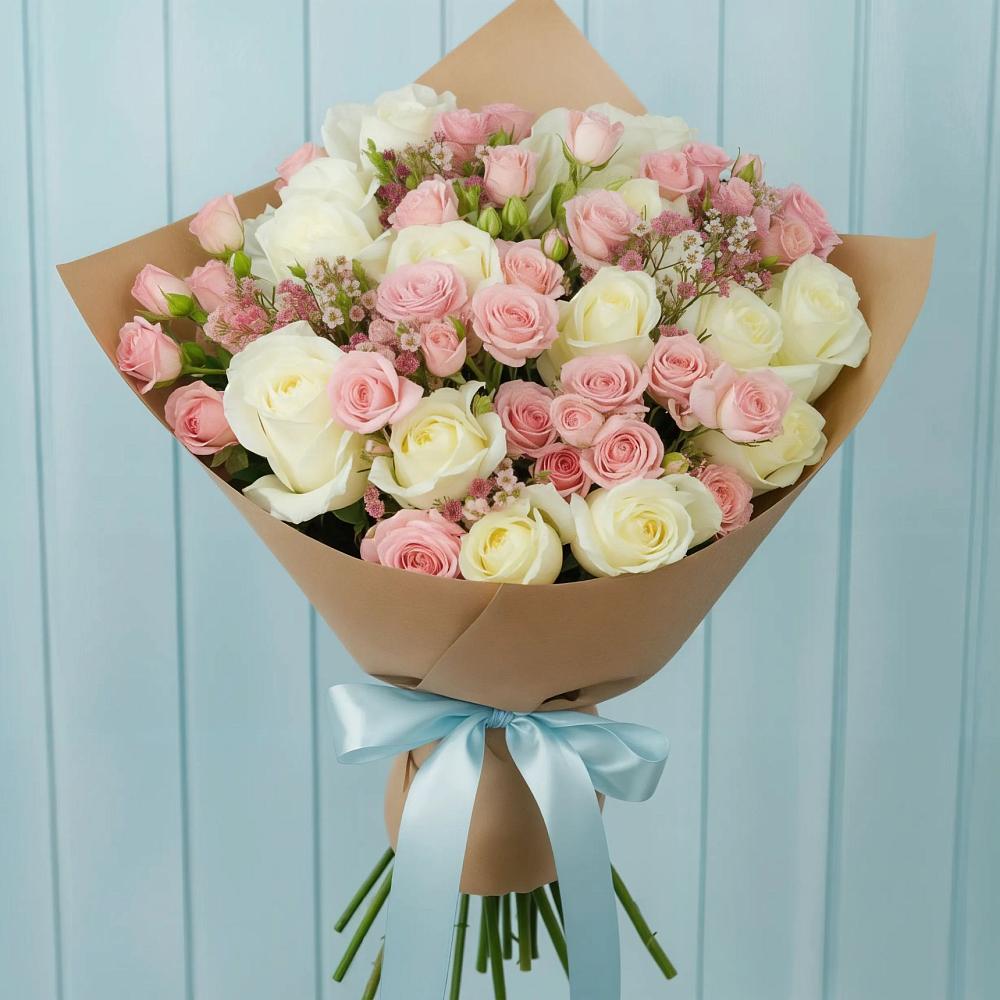 Букет цветов из: Розы в Абатское