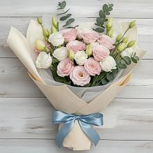 Букет цветов из:  Лизиантусы в Абатское