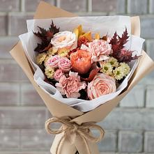 Букет цветов из:  Гвоздики, Хризантемы и Розы в Абатское