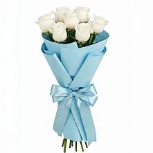 Букет 7 белых роз Проуд в Абатское