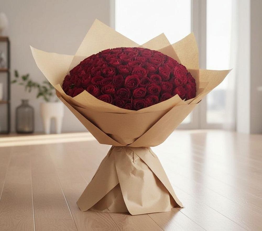 Букет 101 Красная роза в Абатское