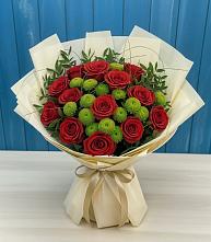 Букет цветов из:  Розы и Хризантемы в Абатское