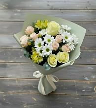 Букет цветов из:  Альстромерии, Розы и Хризантемы в Абатское