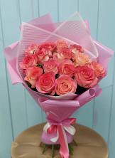 Букет 15 Розовых роз Равель в Абатское